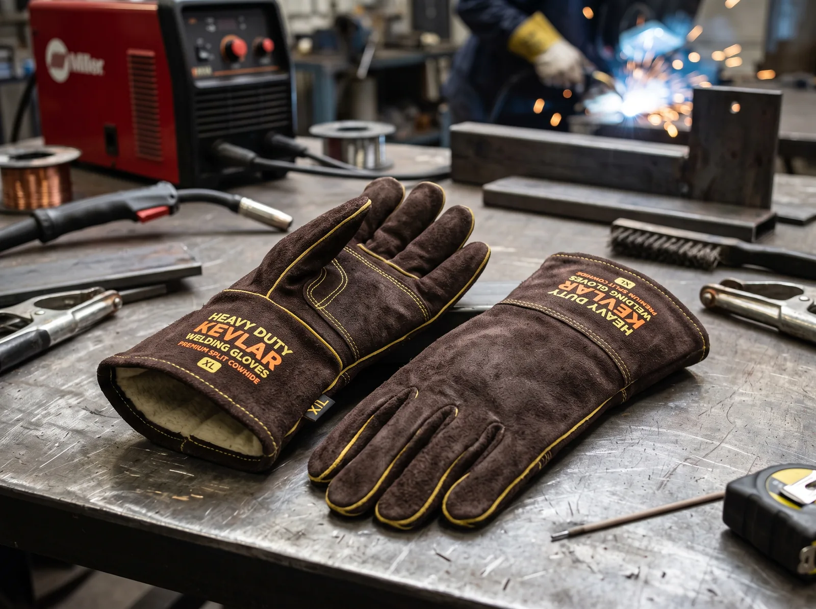 Heavy Duty Kevlar Stitched Leather Welding Gloves