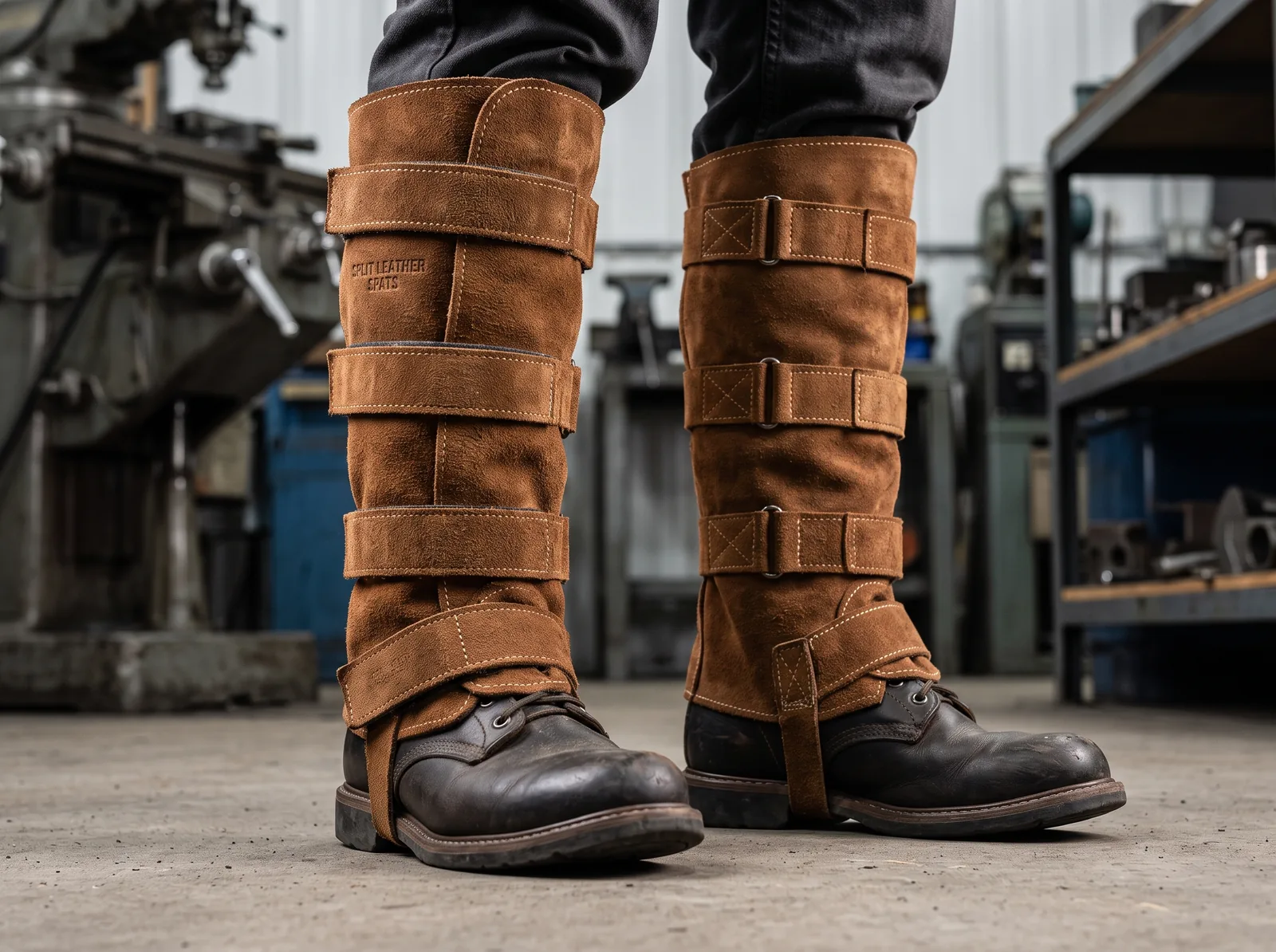 Split Leather Leg Guards Spats